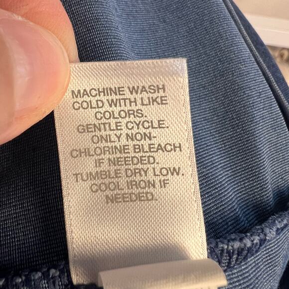 PureJill Women's Size L Blue T Shirt Dress, tunic with size pockets #2989 - Picture 7 of 8